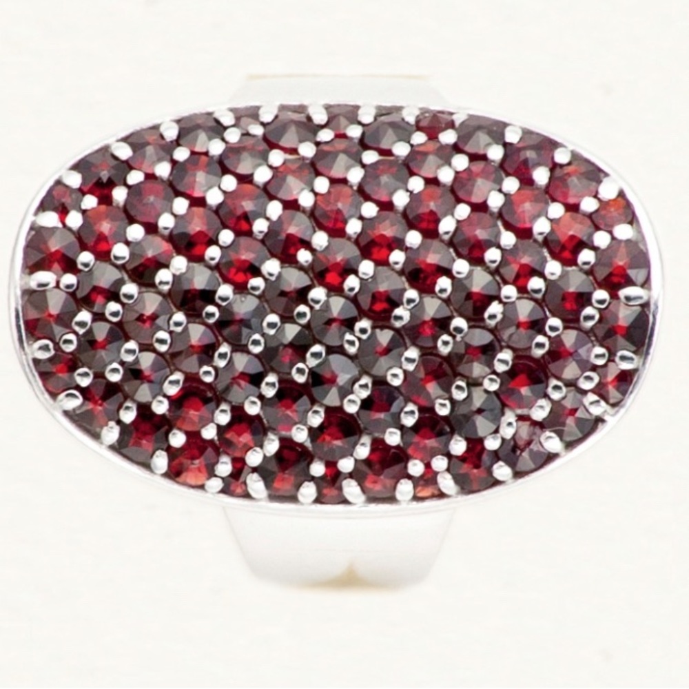 RED ABUNDANCE AUTHENTIC GARNET .925 STERLING SILVER RING SIZE 8